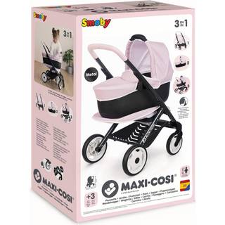 Smoby: 3-i-1 Maxi-Cosi klapvogn - pastel lyserød