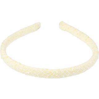 DARK Tweed Hair Band Thin Pale Yellow