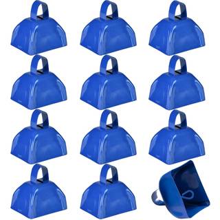 Metal cowbells - 12 pak 3 tommer blå ko klokker til sportsbegivenheder jubler ånd høj ko klokk ideel hånd perkussion cowbells støjproducenter til