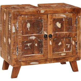 Badeværelsesskab med dør Massivt genbrugstræ & Konstrueret træ