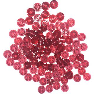 LEGO DELER: 1 x 1 1x1 Gennemsigtige r?de plader bulk - x50 l?s