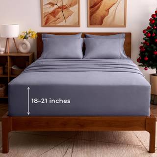 Mellanni California King Sheet Set - 6 -delt ikonisk samling sengetøj (inklusive 4 pillowcases) 21 -tommer ekstra dyb lomme let pleje ultra blød