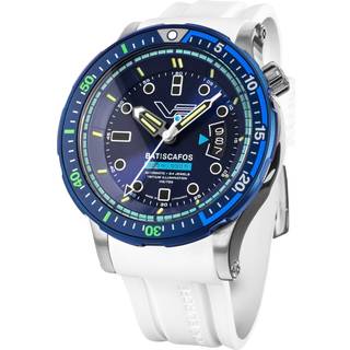 Vostok Europe NH35-511E768-WHT Herren-Taucheruhr Batiscafos Weiß/Blau