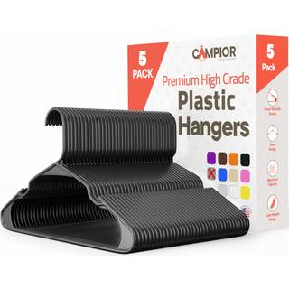 Grå plastbøjler 5 pakning-tunge plastikbøjler slanke og rumbesparende bøjler Holdbare og lette PP-bøjler med ikke-skridsikre skulderhak til slipk