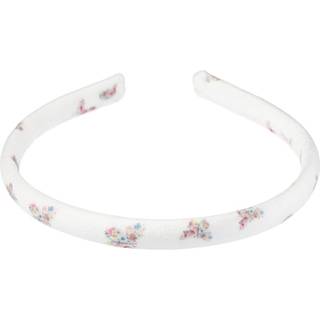 DARK Velvet Hair Band Thin Off White Butterfly Pattern