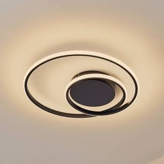 LED loftslampe Kyron Lindby, dæmpbar, Sort, Stue/spisestue, Aluminium, Moderne