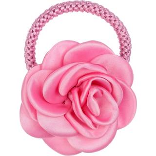 DARK Satin Rose Hair Tie Bubblegum Pink