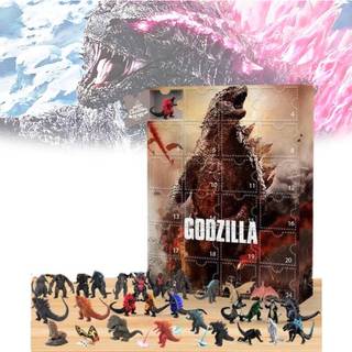 Godzilla julekalender blindkasse – 24 stykker legetøj – nedtællingsgave til jul og Halloween