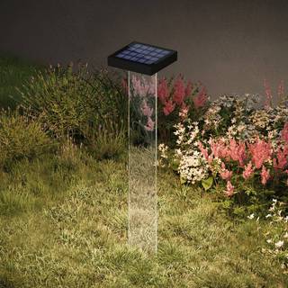 KLEWE LED-solcellelampe Scotty, klar/antracit, 60 cm, IP65