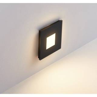 Molto Luce LED indbygningslampe Væg R68 Glas SQ, sort, CCT