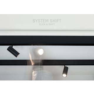 System Shift Spot M - lys 44x157x178mm, 10W, 24°, sort, DALI - Dæmpbar : DALI dæmpbar, Kulør : Varm