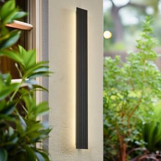Lucande udendørs LED-væglampe Melira, højde 100 cm, antracit