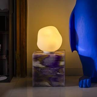 Foscarini bordlampe Hoba Media, Ø 24 cm, dæmpbar, glas