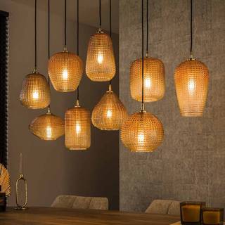 ZIJLSTRA Glas hængelampe Dot, dæmpbar, Creme/amber, Stue/spisestue, Glas, Moderne