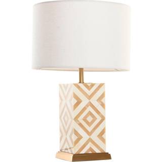 Bordlampe Home ESPRIT Hvid Beige Gylden 50 W 220 V