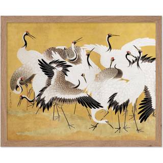 Plakat Master Vintage Crane Plakat - Retro flokk af kraner Print - Japansk krankunst - Gave til fugleoverv?ger dyreelsker - elegant indretning ti