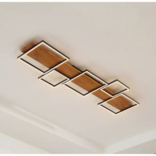 Lindby LED-loftlampe Galad, sort, træ, 5 lyskilder, 140 cm