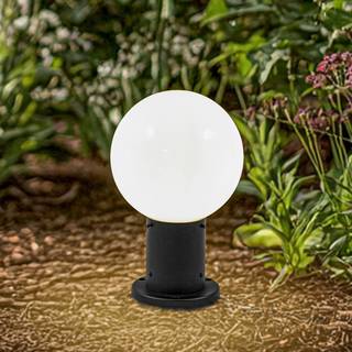 Lindby Dangan sokkellampe, hvid, højde 32 cm, glas, metal