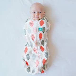 Ergopouch 0.2 Tog Cocoon Baby Sleep Sack 3-6 måneder Swaddle Soving Bag Temperaturkontrol Bærbart tæppe (Blush Leaf)