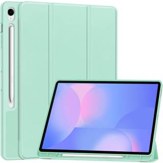 EIDERWOOD Samsung Galaxy Tab S10 FE+ (Plus) Tri-Fold Kunstlæder Tablet Cover m. Stylus Pen Holder - Lysegrøn
