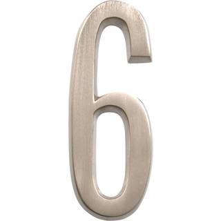 Distinctions av Hillman 843286 4-tums gjuten självhäftande husadress plack borstat nickel nummer 6