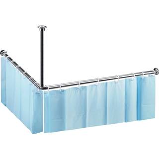 Hörn Duschdraperistång Handikappanpassad Steda 90 cm Krom Blank