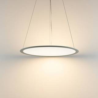 LED-hængelampe PANEL, grå, Ø 63 cm, metal, CCT, dæmpbar, 50 W