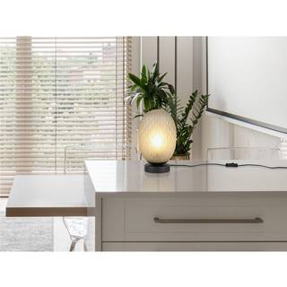 Facette bordlampe, grøn, højde 29 cm, glas, E27