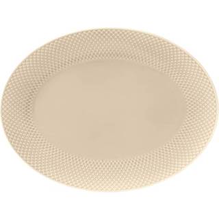 Lyngby Porcelæn Rhombe Earth ovalt serveringsfad 35x26,5 cm
