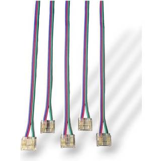 HiluX SmartClip til 12mm RGBW COB LED Bånd m. 10cm ledning - 5-pak