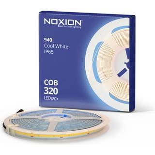 Noxion LED Strip Naga 5 Meter 24V - 320LEDs/m - COB - 8W/m - 940 Kold Hvid | 8mm - IP65 - Bedste Farvegengivelse