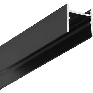 2m aluprofil COZY12 C/U1 - Sort anodiseret, påbygning, LED skinne