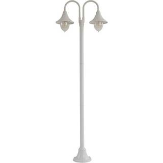 Lindby Madea udendørslampe, hvid, 2 lyskilder, 213 cm, E27, IP44