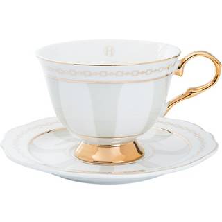 Hilke Collection Anima Kop Med Underkop - Kaffekopper Porcelæn Greige - CS202501TA