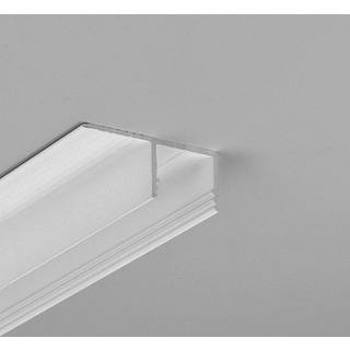 2m aluprofil PLANE14 SIDE BC3 - Hvid lakeret, indspartling, LED skinne