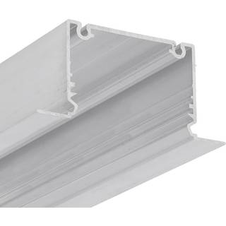 2m aluprofil PHIL RECESSED C10 - Ubehandlet aluminium, indbygget, LED skinne