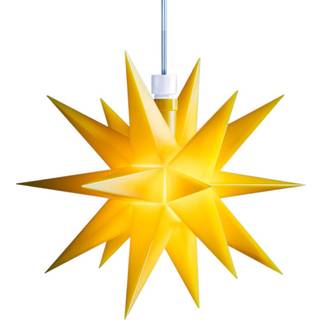 STERNTALER LED-stjerne, gul, 18 takker, Ø 16 cm IP44 batteri LED-Stern, Gul/orange, Plast