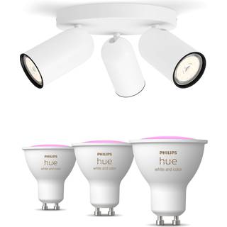 Philips Pongee med 3 spots, hvid + 3 farvet GU10 spots