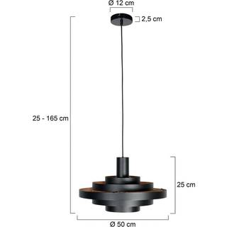 Hængelampe Halo Cirque, sort, metal, Ø 50 cm, E27