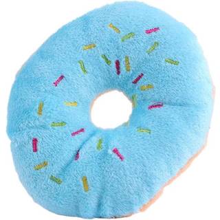 Htppzjr 1pcs Donut Shape Plush Blue Pet Legetøj Dejlig donutformet Squeaky Squeaking Sound Toy For Pet Chew Toy Squeaky Plush Dog Toy Blueberry S