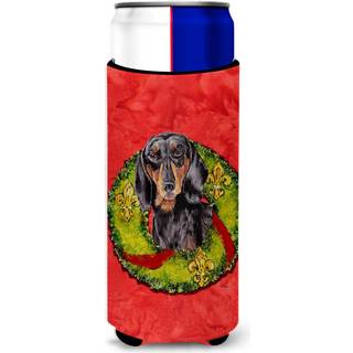 Caroline's Treasures SC9099MUK DACHSHUND Julekrans Ultra Hugger til slanke d?ser kan k?ligere ?rme Hugger Machine vaskbar drink ?lder Hugger Samm