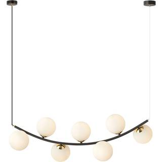Ritz 7 Sort/Opal pendellampe - Ø14 cm, E14, 230V, uden lyskilde