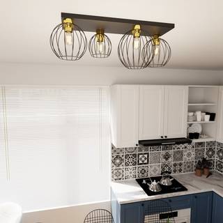 Nest 4 Sort/Guld loftslampe - Ø24 cm, E27, 230V, uden lyskilde