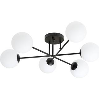 Roma 6 Sort/Opal loftslampe - Ø14 cm, E14, 230V, uden lyskilde