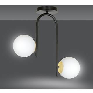 Ragnar 2 Sort/Guld loftslampe - Ø15 cm, E14, 230V, uden lyskilde