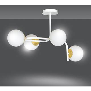 Ragnar 4A Hvid/Guld loftslampe - Ø15 cm, E14, 230V, uden lyskilde