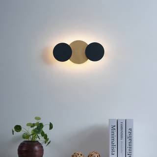Moderne væglampe sort med guld inkl. LED 3-trins dæmpbar 3-lys - Sunrise 3