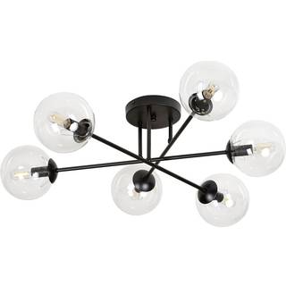Brendi 6B Sort/Transparent loftslampe - Ø14 cm, E14, 230V, uden lyskilde