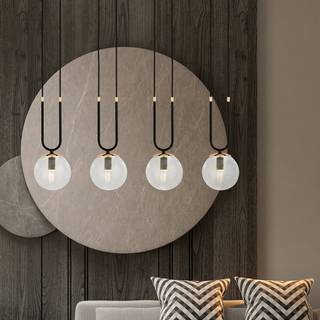 Glam 4 Sort/Transparent pendellampe - Ø14 cm, E14, 230V, uden lyskilde