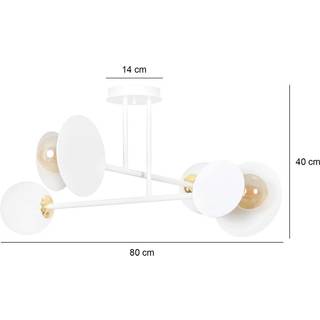 Minerva 4 Hvid loftslampe - Ø15 cm, E27, 230V, uden lyskilde